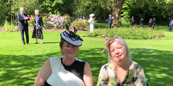 photo of Nicky Willshere and Margaret Vane at Royal Garden Party in the garden